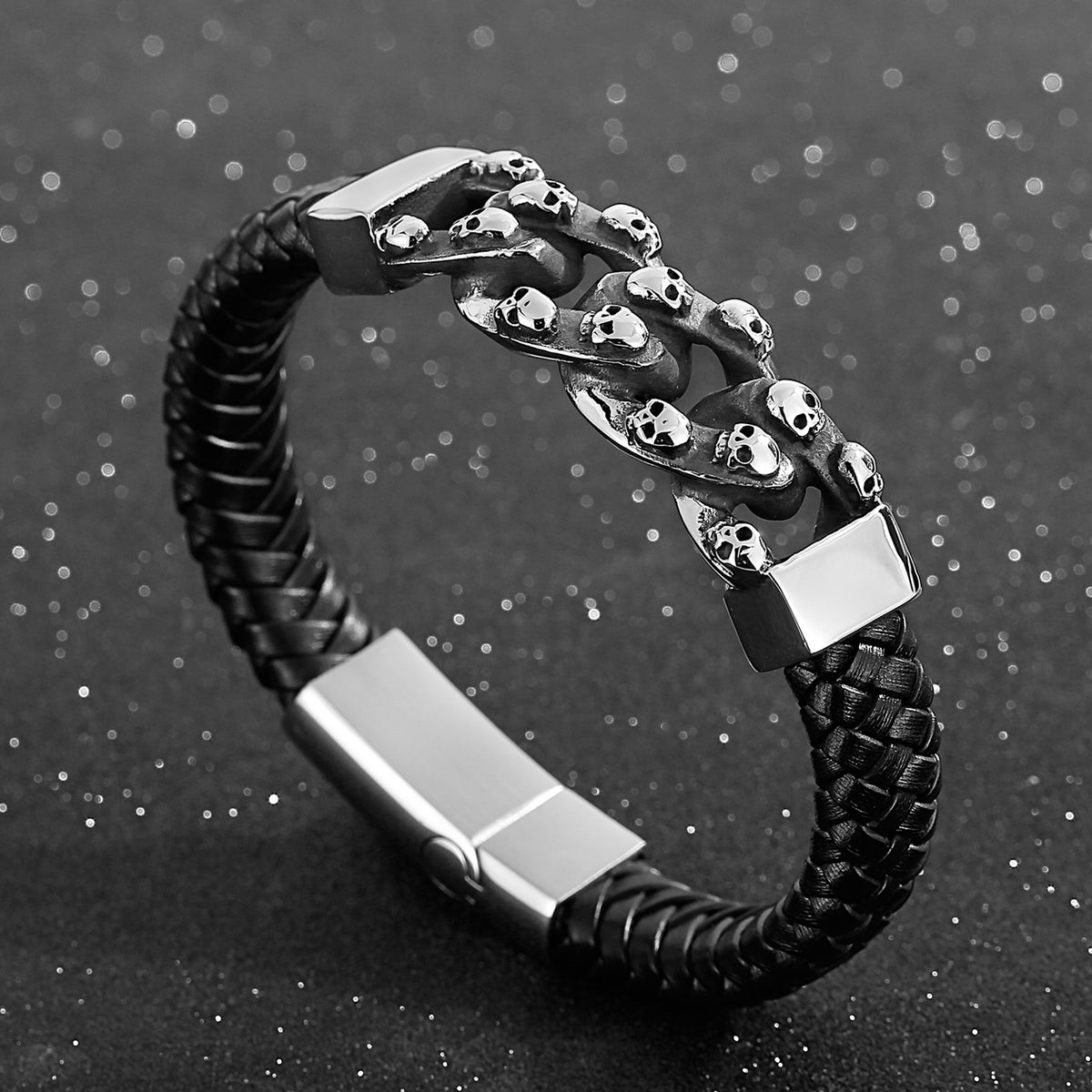 Dödskalle Armband Läder