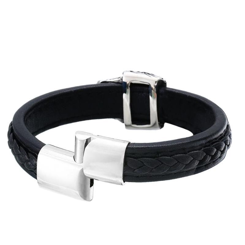 Svart Läderarmband Dödskalle