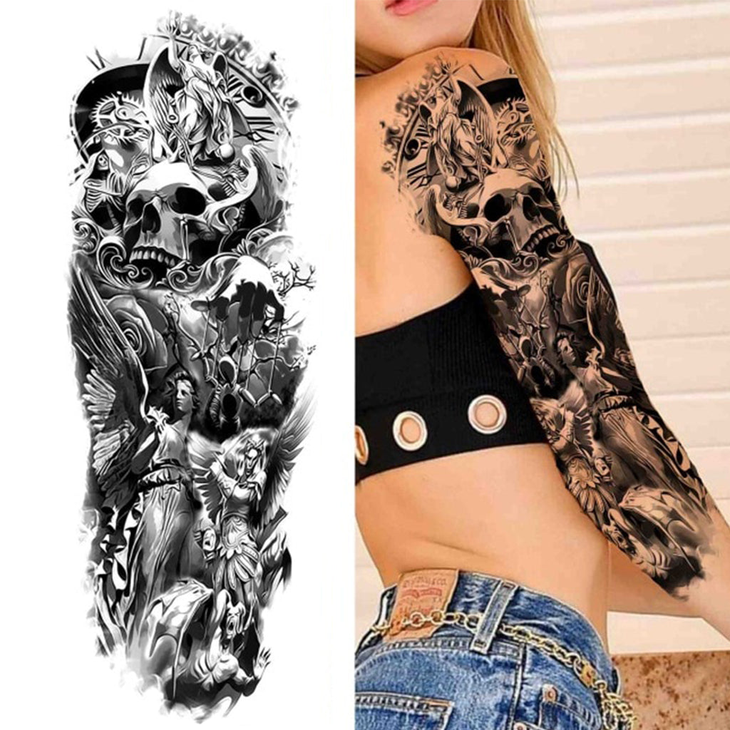 Dödskalle Tatuering Sleeve