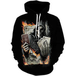 Dödskalle Hoodie Kortlek