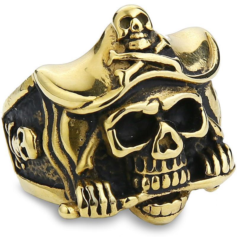 Pirat Ring Guldstål