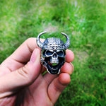 Dödskallering Swedish Viking (Stål)