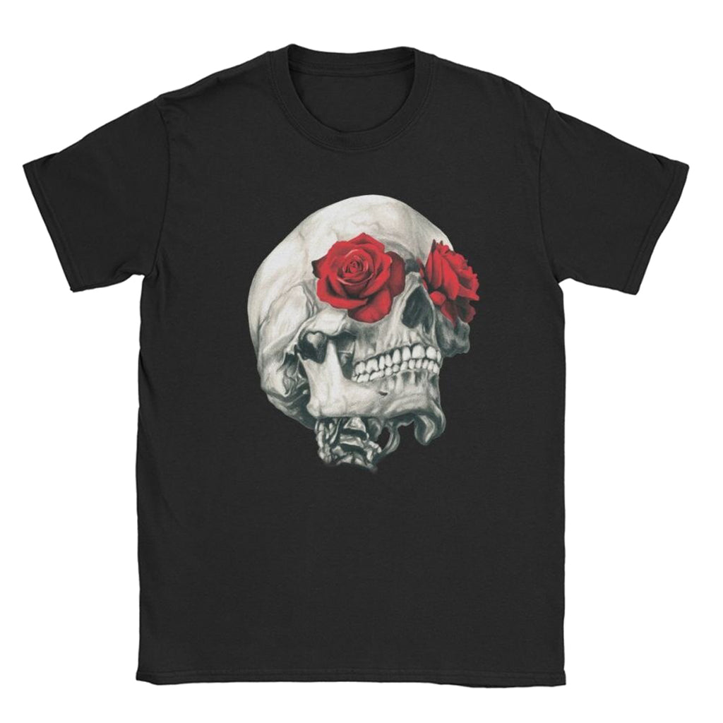 Dödskalle T-Shirt Rosor