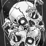 T-Shirt Vita Dödskallar