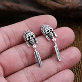 Dödskalle Örhängen Indian Skull (Silver)
