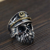 Dödskallering US Marinofficer (Silver)