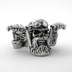 Dödskallering Biker Vintage (Stål)