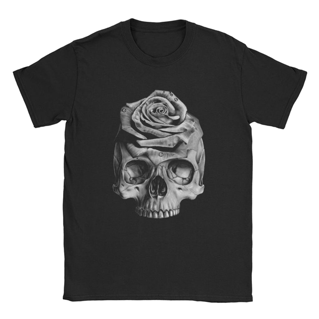 T-Shirt Med Svartvitt Dödskallemotiv