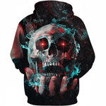 Dödskalle Hoodie Glödande Ögon