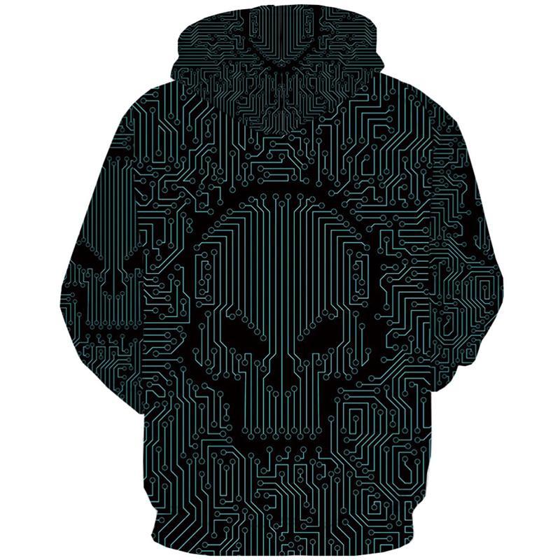 Dödskalle Hoodie Matrix