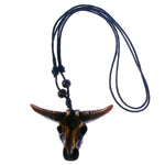 Läder Halsband Med Buffalo Dödskalle