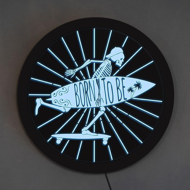 Ljusblå Lampa Skeleton Surfer
