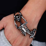 Dödskalle Armband Hanging Skeleton (Stål)