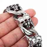 Dödskalle Armband Siamese Skull Chain (Stål)