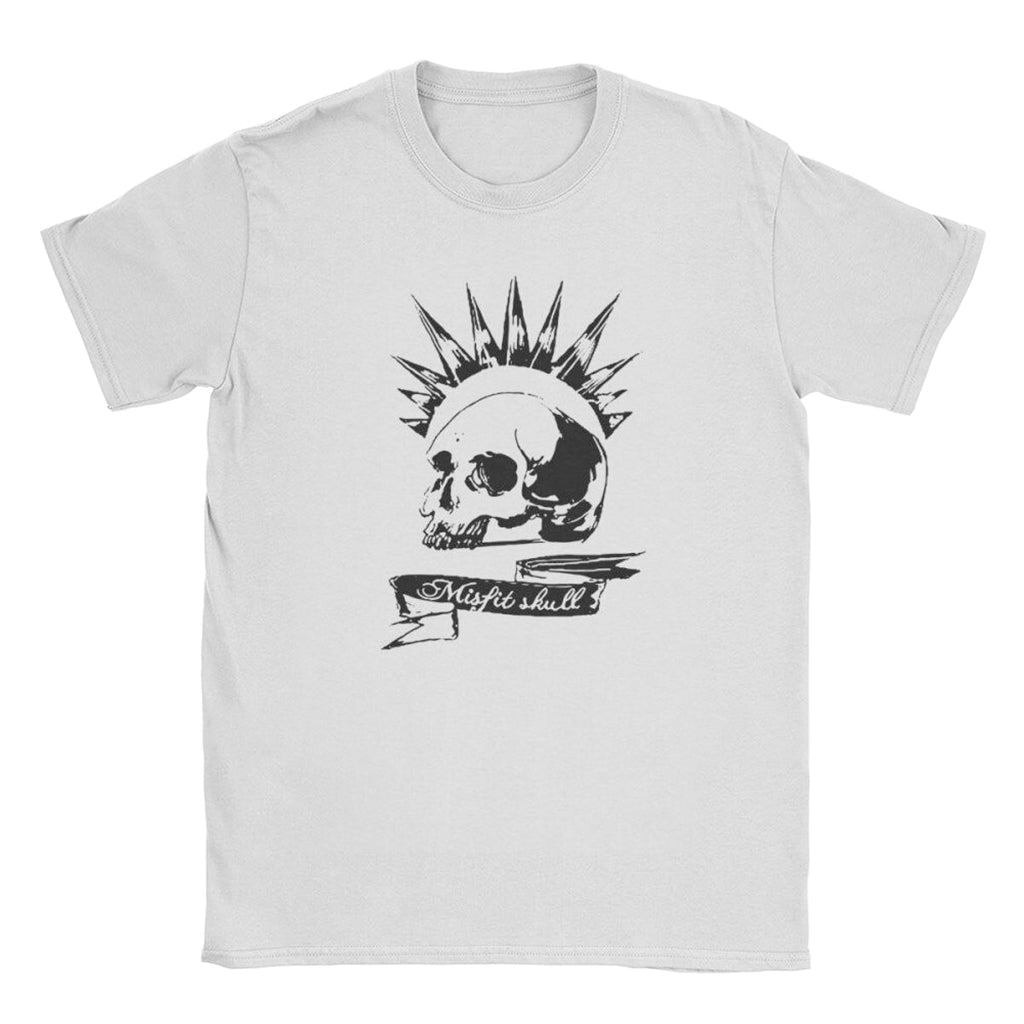 Vit Punk T-Shirt Dödskalle