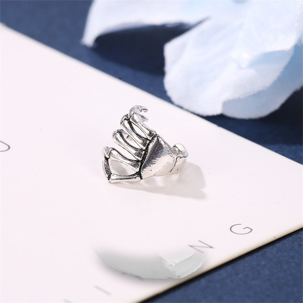 Ear Cuff Skeletthand Silver