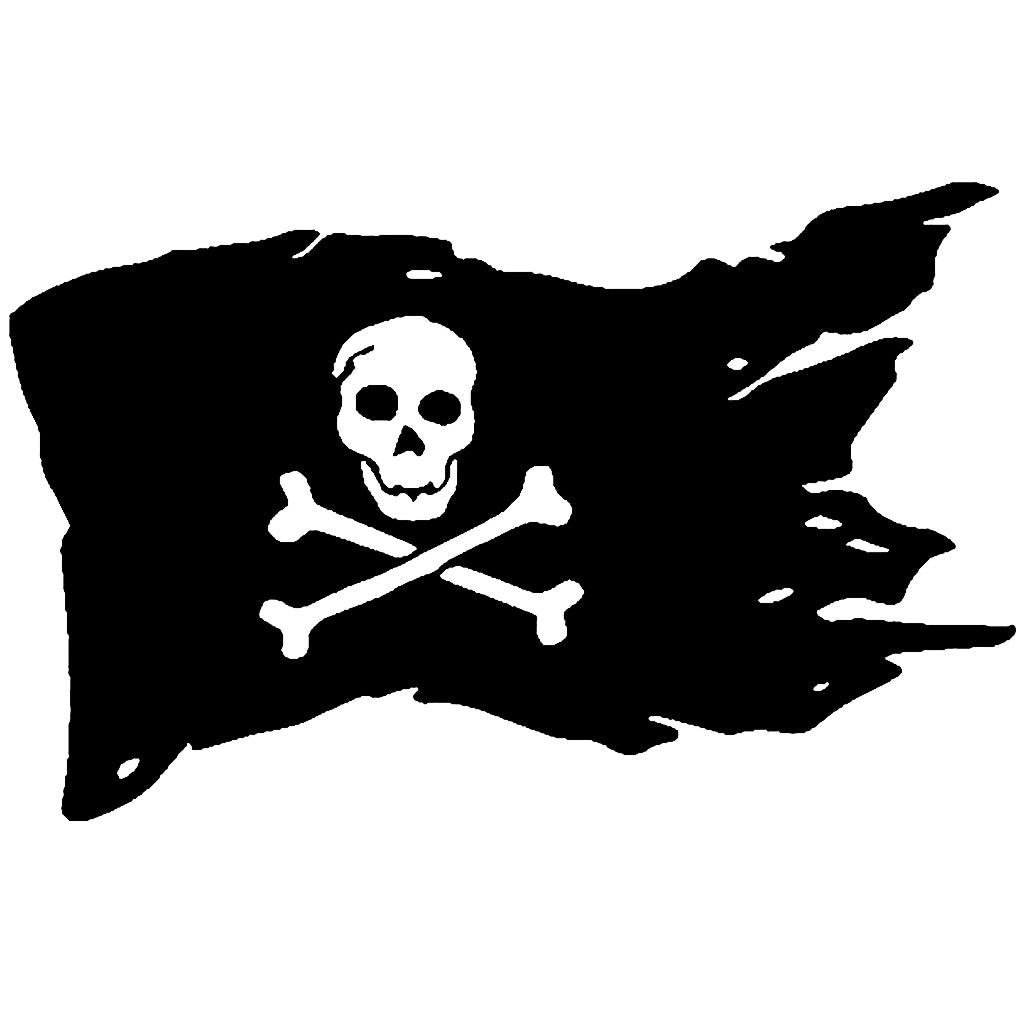 Klistermärke Dödskalle Flagga