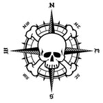 Klistermärke Dödskalle Kompass