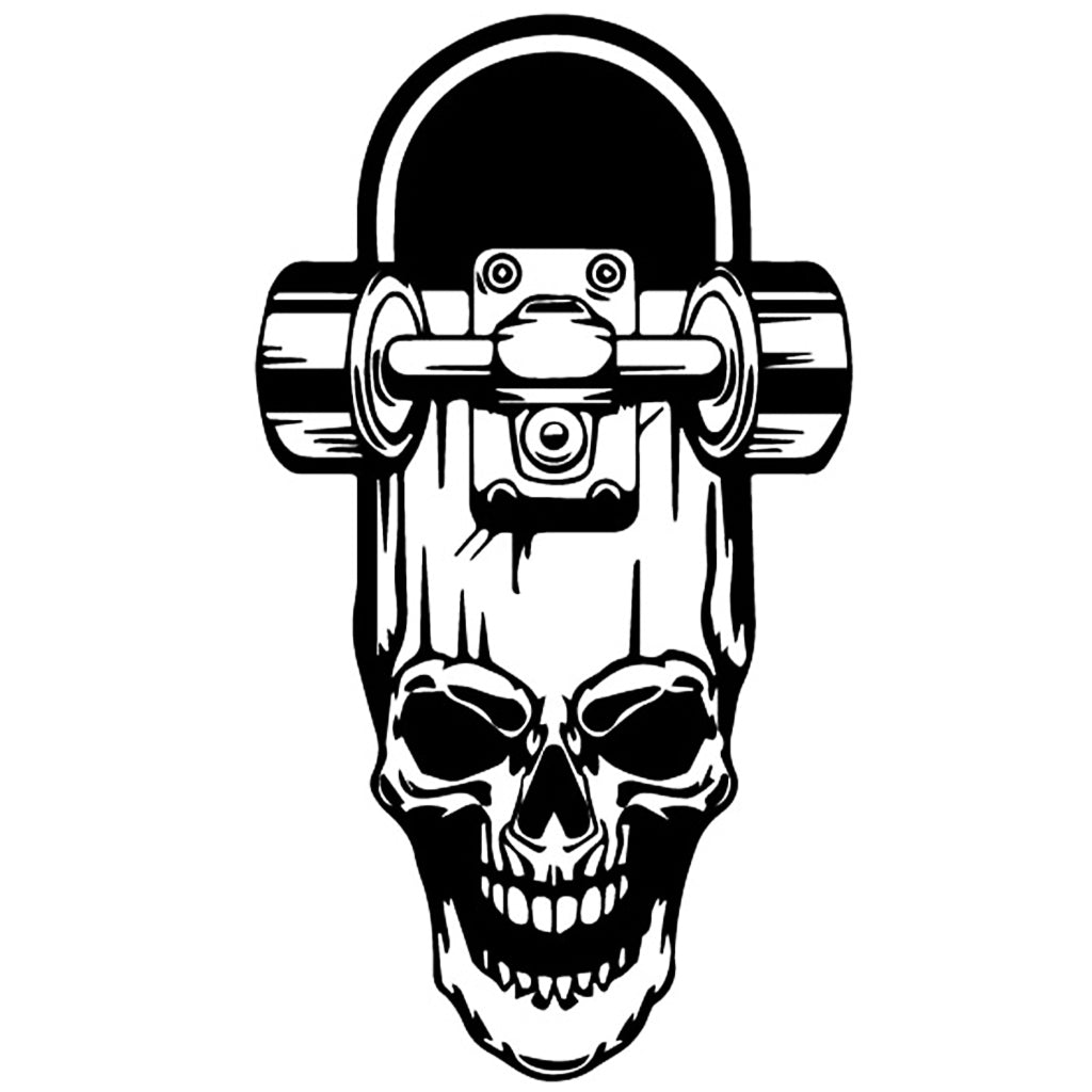 Klistermärke Skateboard Dödskalle