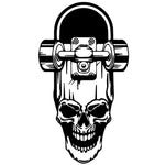 Klistermärke Skateboard Dödskalle