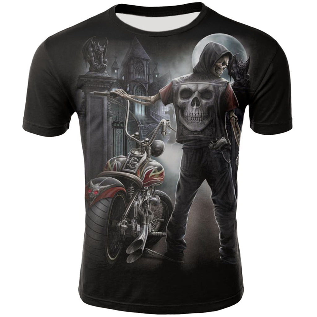 Biker T-Shirt Dödskalle