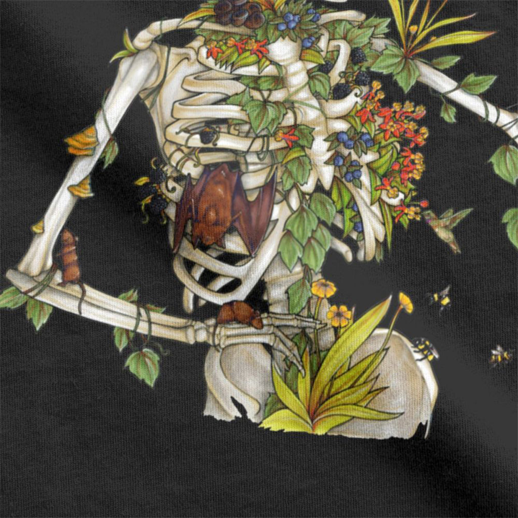 Svart Huvtröja Blommigt Skelett
