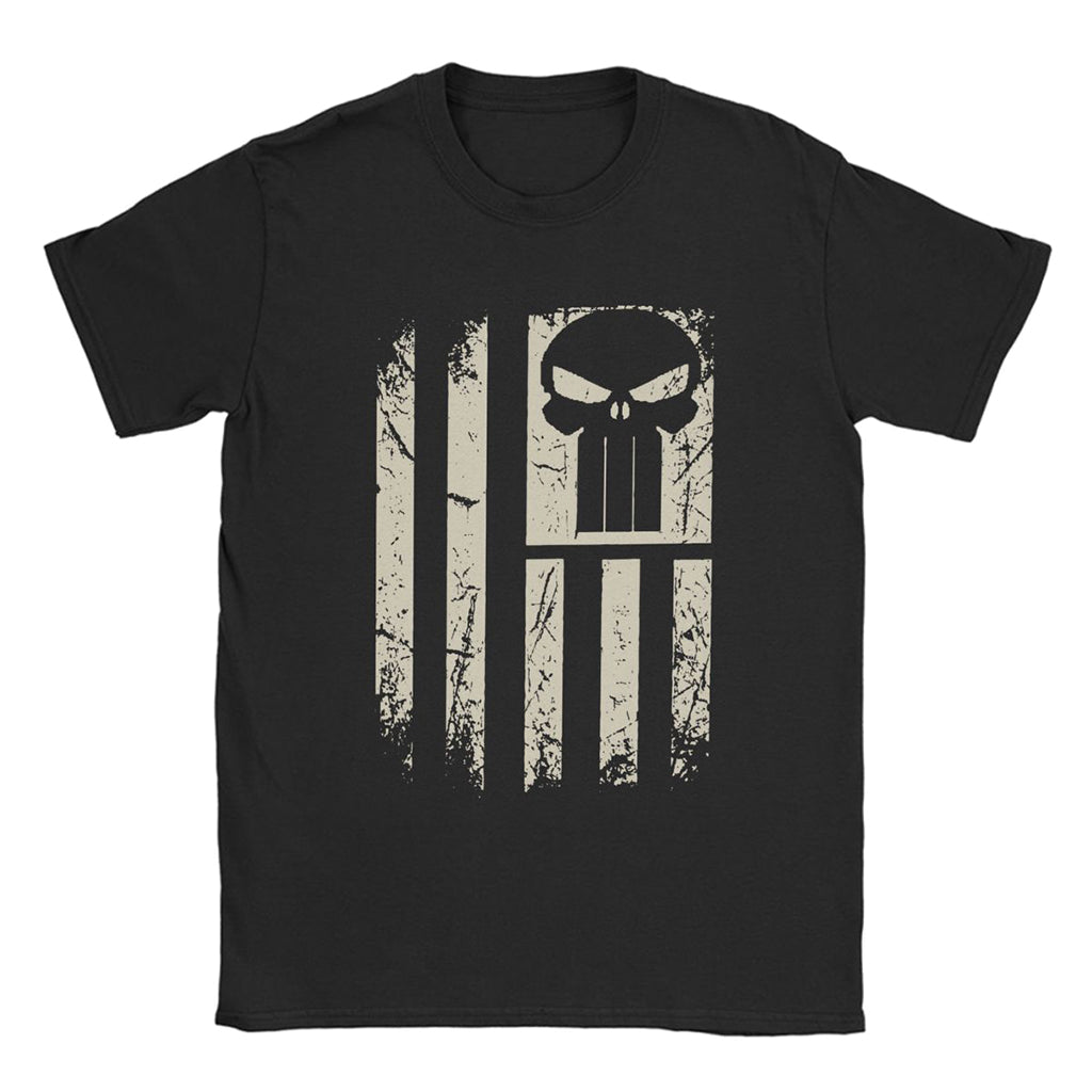 Svart T-Shirt Punisher Dödskalle