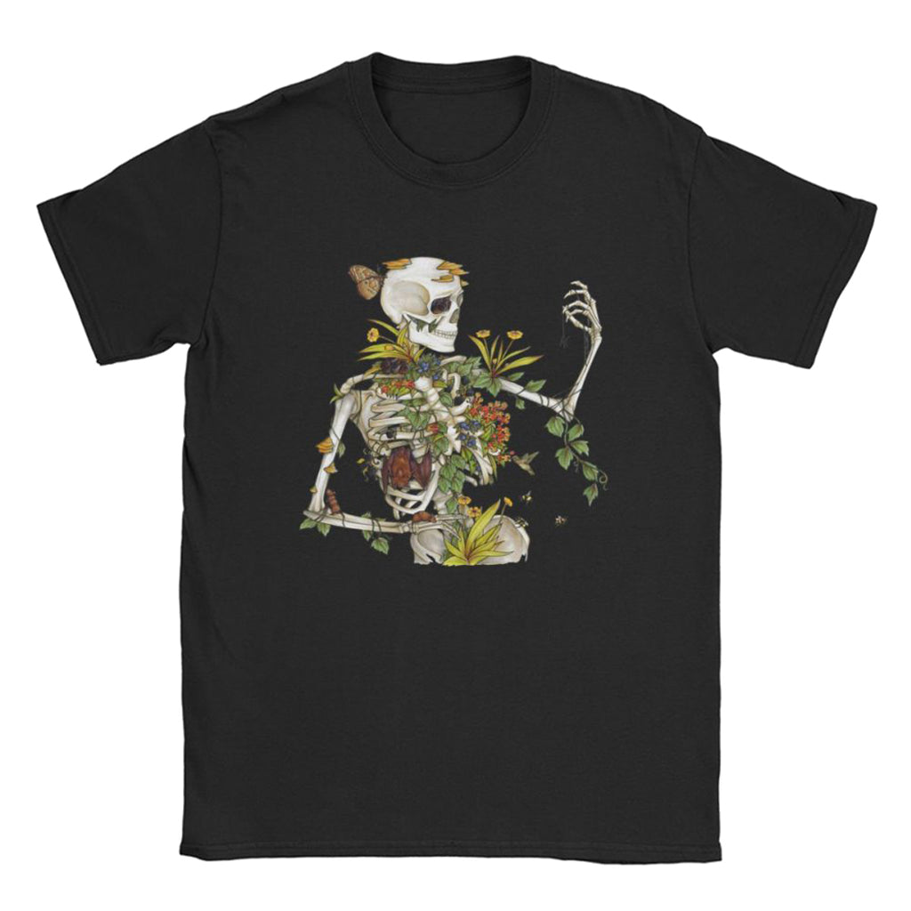T-Shirt Skelett Och Blommor