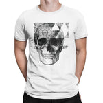 Vit T-Shirt Realistisk Dödskalle