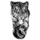 Temporär Tatuering Dödskalle Och Tiger