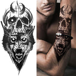 Tillfällig Dödskalle Varg Tatuering