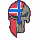 Dödskalle Tygmärke Norges Flagga