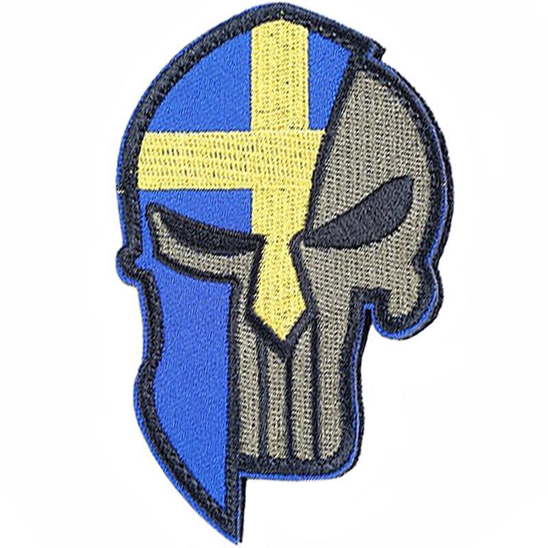 Dödskalle Tygmärke Svensk Flagga
