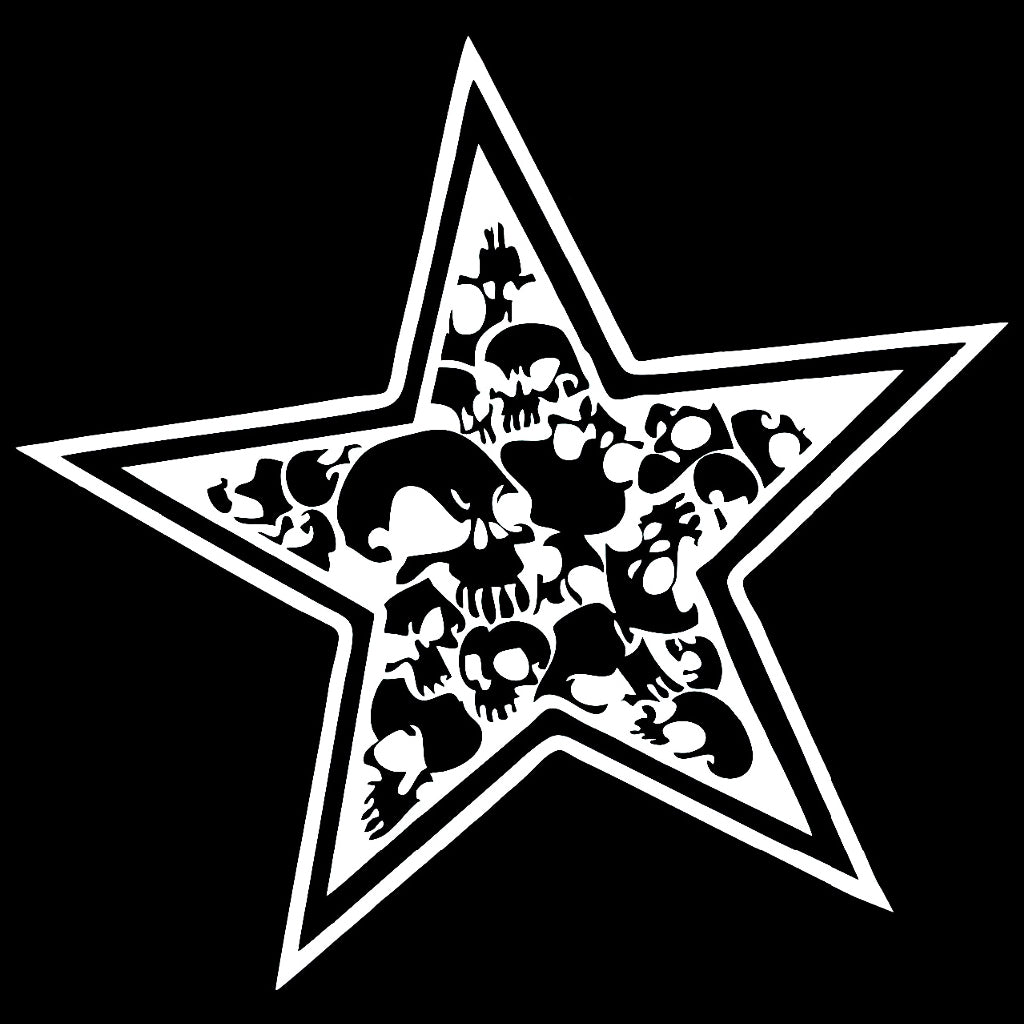Dödskalle Stjärna Klistermärke