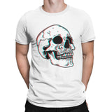 Vit T-Shirt 3D Dödskalle