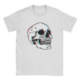Vit T-Shirt Tredimensionell Dödskalle